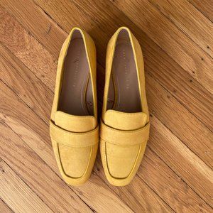 ZARA suede yellow loafers